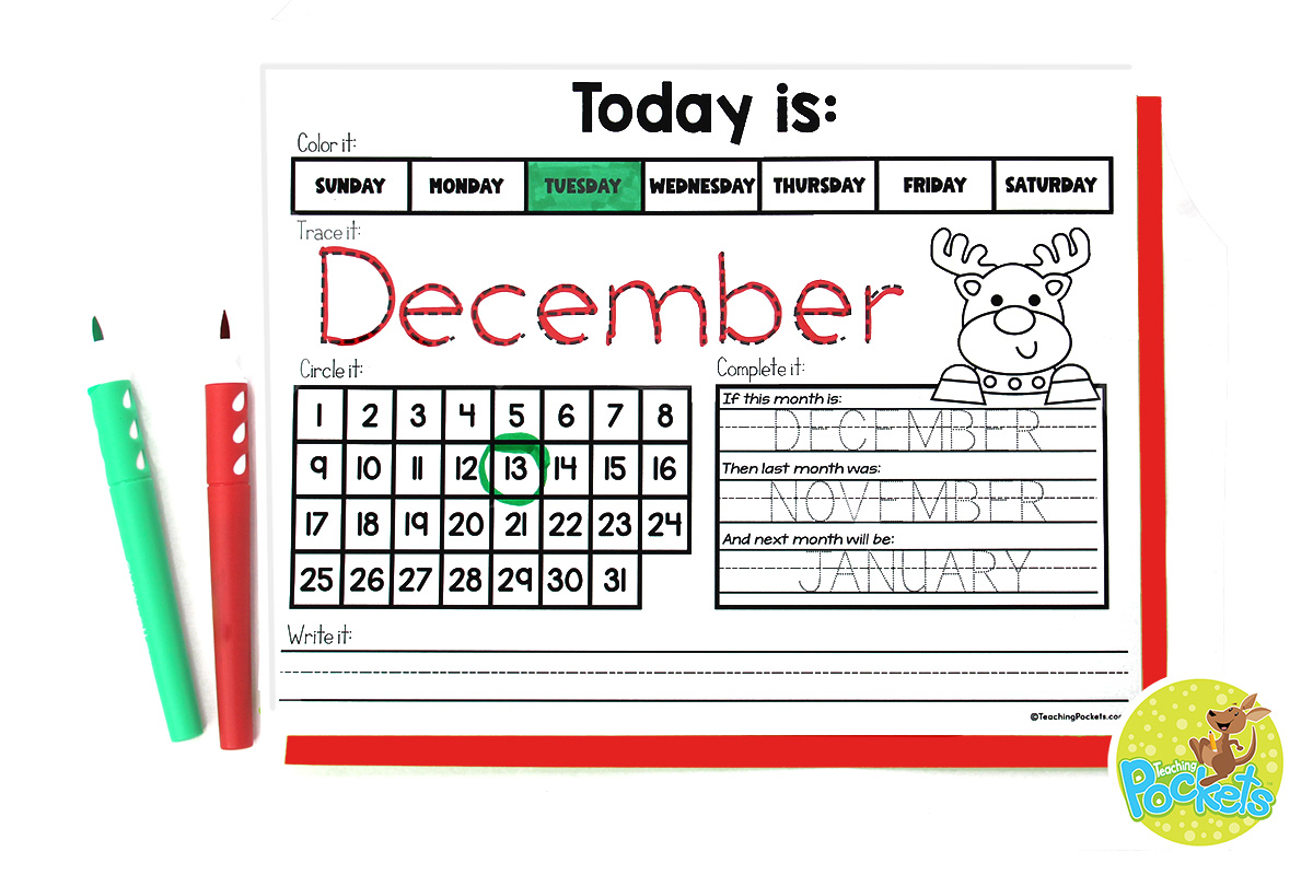 December Preschool Activity Binder Free Printables – Teaching Pockets
