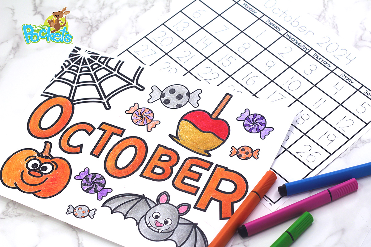 2025 Monthly Coloring Calendar for Kids – Teaching Pockets