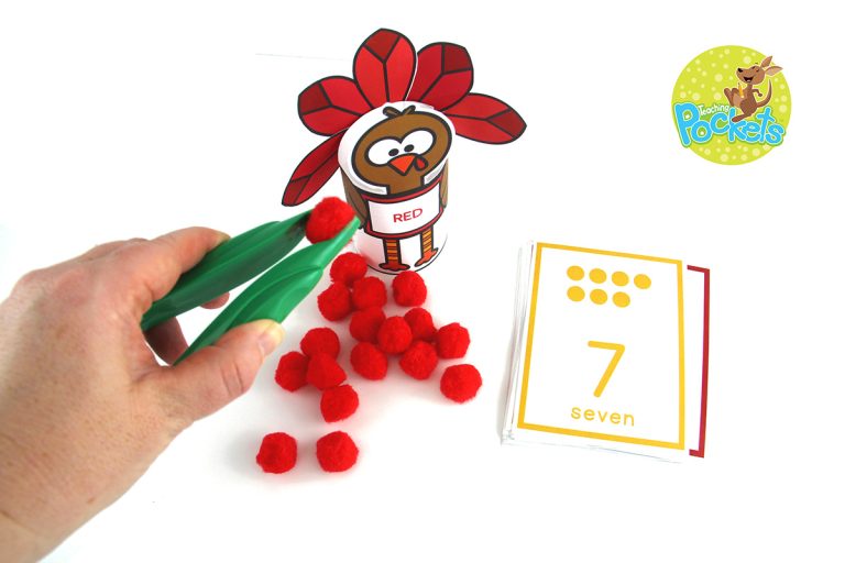 Turkey Pom Pom Math Game for Preschoolers – Teaching Pockets